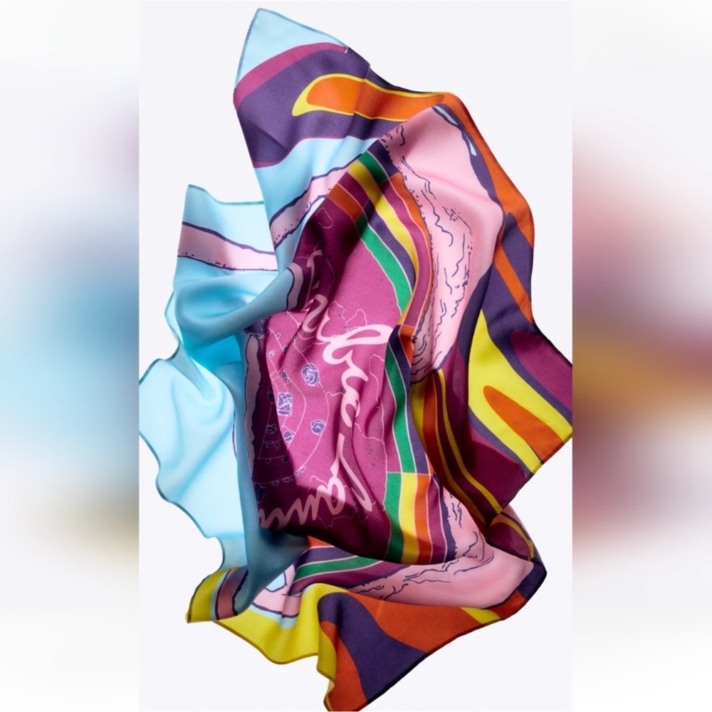 ZARA X Barbie The Movie Silk Print Scarf - Picture 9 of 9